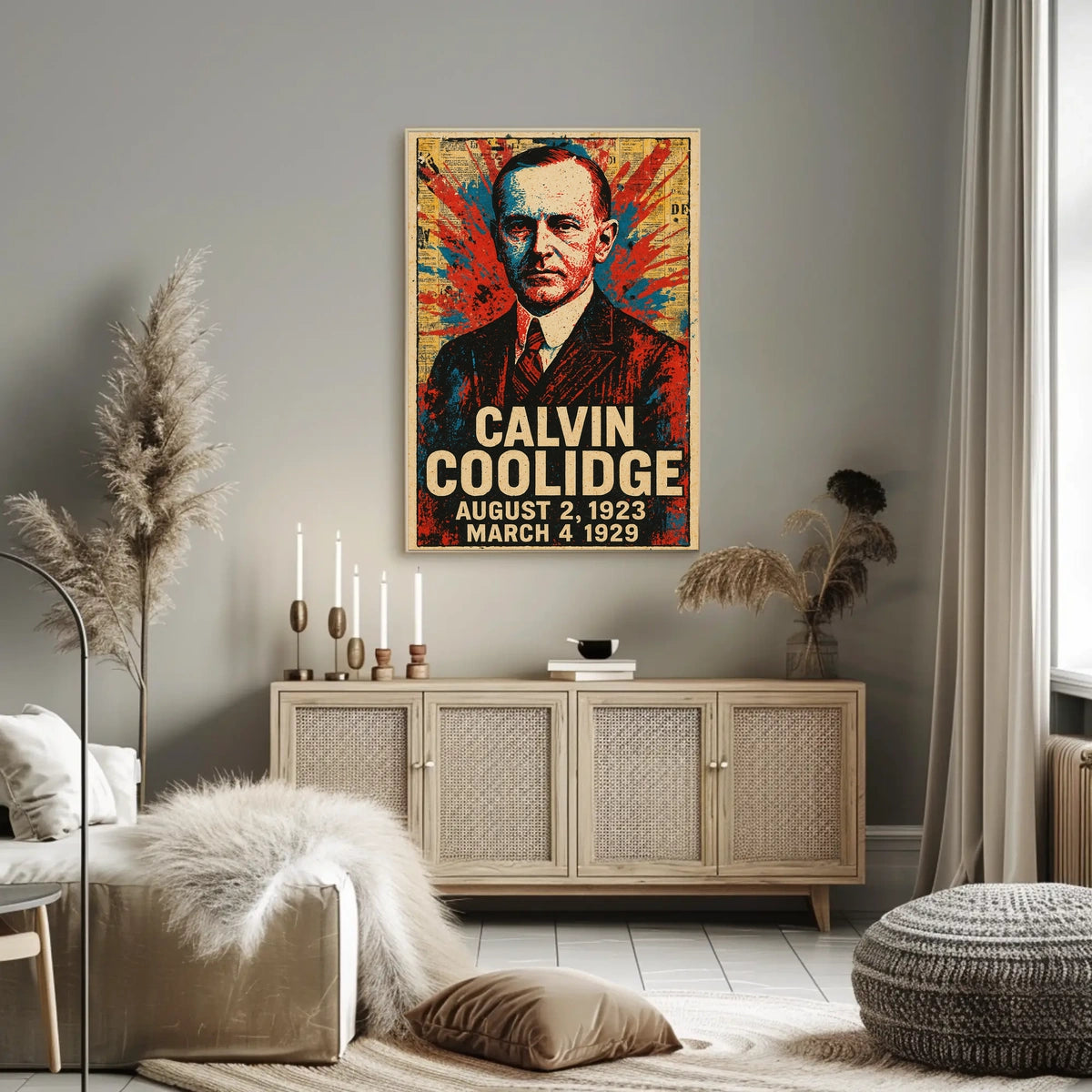 Calvin Coolidge 30th President of the United States Street Art Mashup Poster