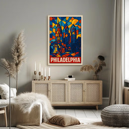 Philadelphia In Stained Glass Poster