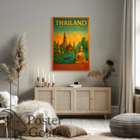 Thailand's Exotic Beauty Vintage Travel Poster