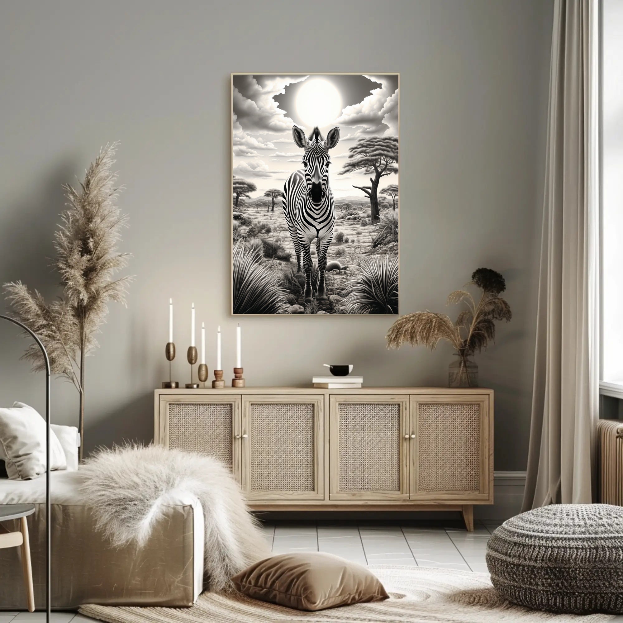 Zebra In The Savannah Poster