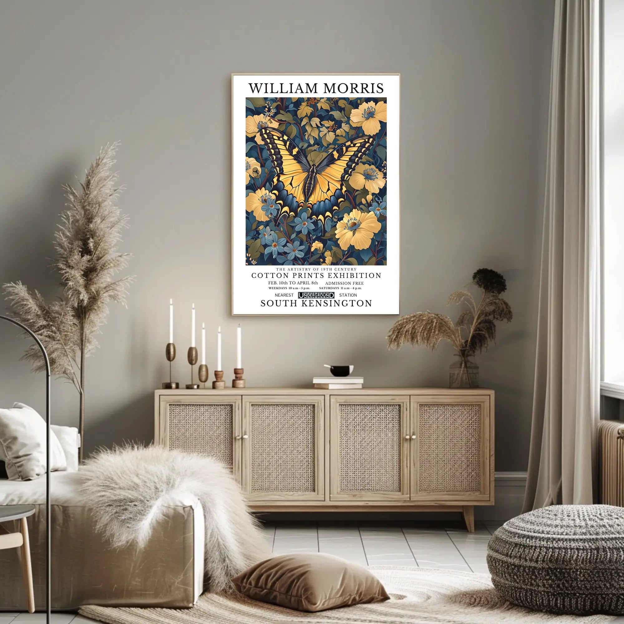 William Morris Butterfly and Floral Heritage Artistic Poster