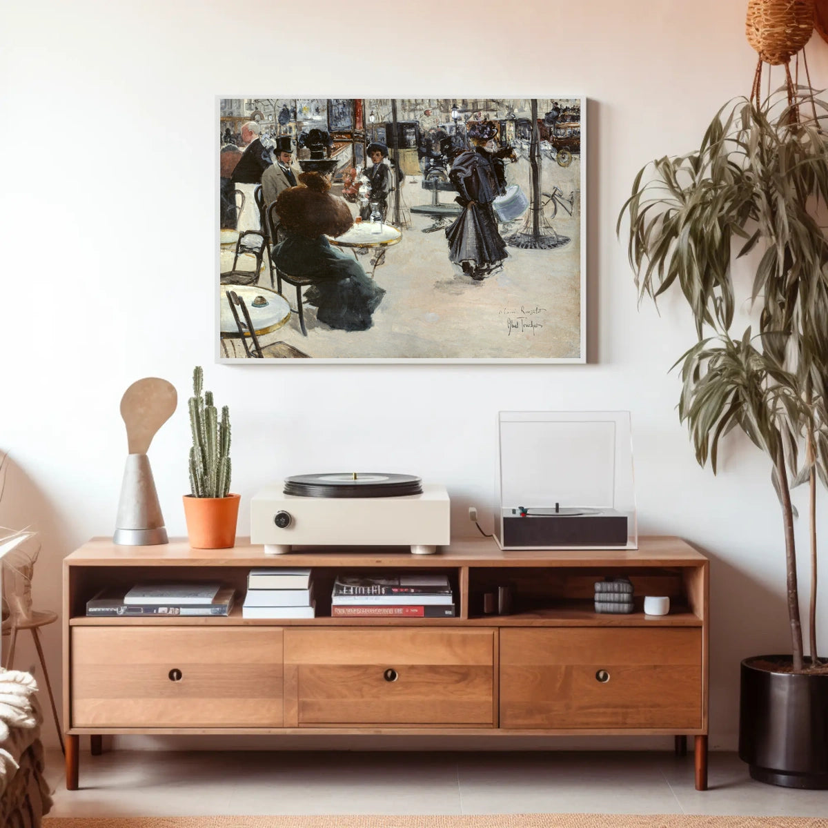 Vintage European Café Life: Impressionistic Art Poster