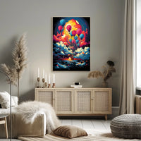 Fantasy Adventure Hot Air Balloon Art Poster