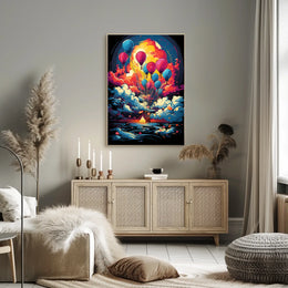 Fantasy Adventure Hot Air Balloon Art Poster