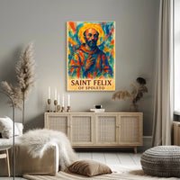 Saint Felix Spoleto Sacred Heritage Travel Portrait Inspirational Wanderer Decor Poster