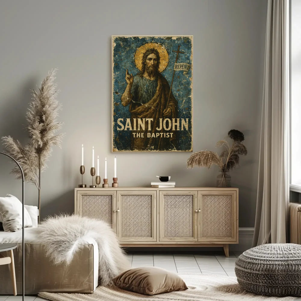 Saint John the Baptist Renaissance Religious Art Poster
