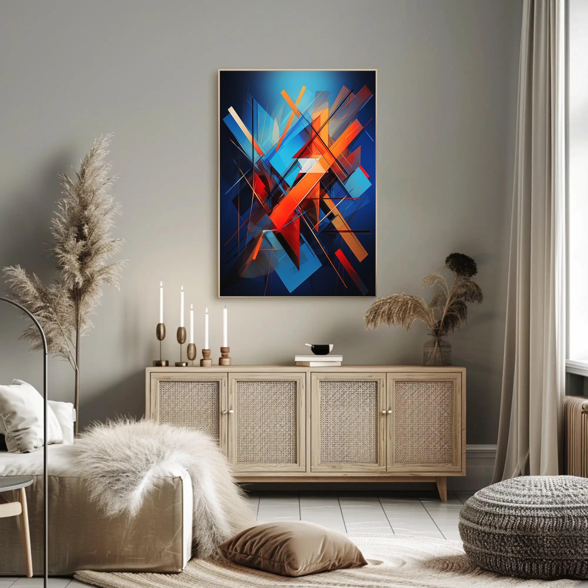 Geometric Modernism Energetic Abstract Art Wall Abstract Poster