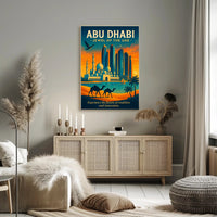 Abu Dhabi Sunset Travel Poster