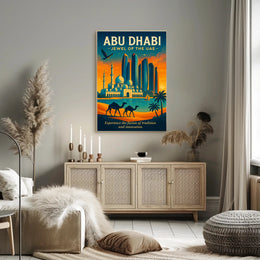Abu Dhabi Sunset Travel Poster