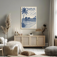Naples Florida Poster Coastal Wall Art 18x24 Inches