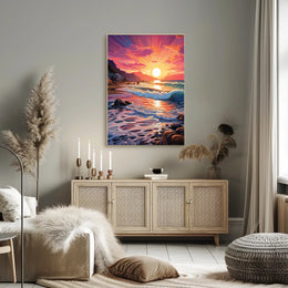 Vibrant Coastal Sunset Poster PosterGoat