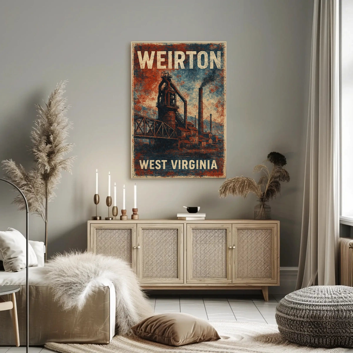 Weirton Steel Mill Vintage Americana Collector Poster