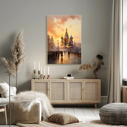 Saint Basil's Cathedral at Sunset: Cultural or Heritage Poster