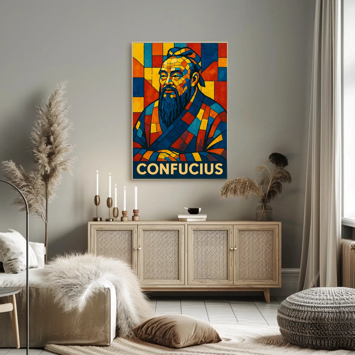 Confucius Mosaic Art Poster