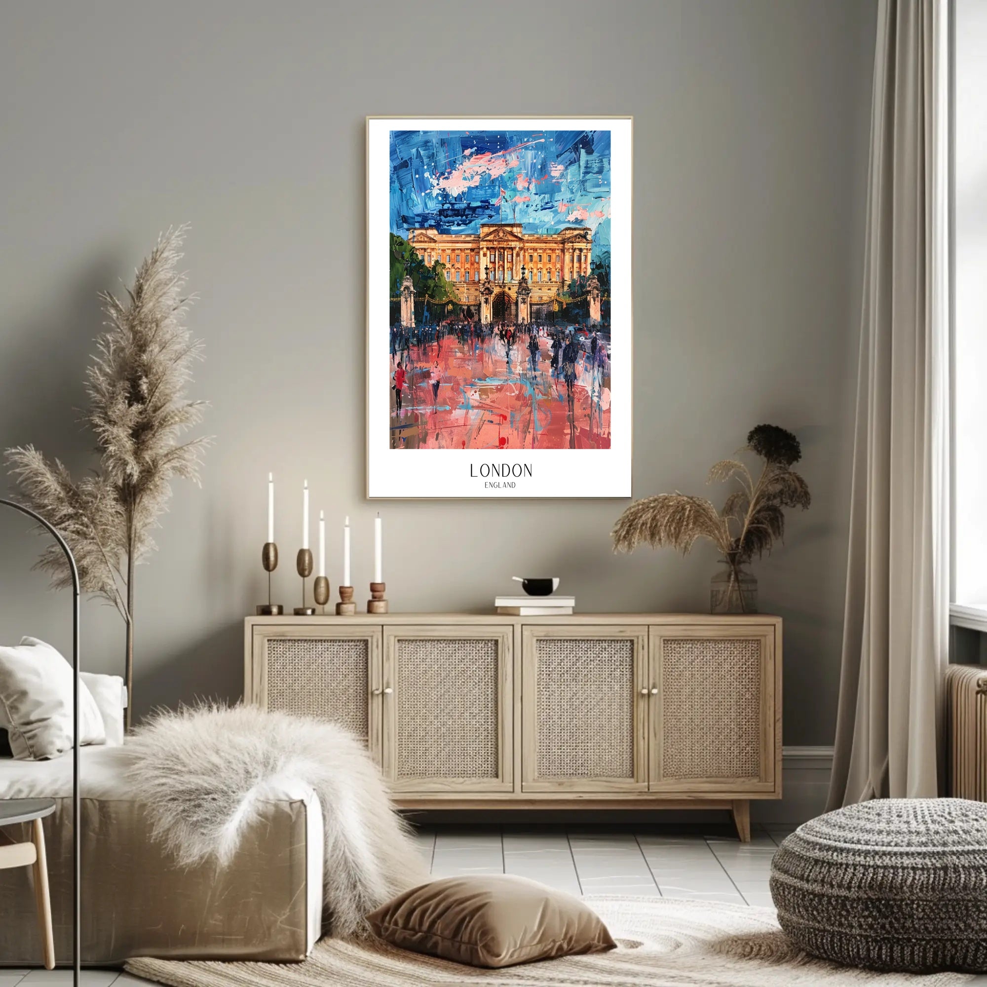 Buckingham Palace Impressionist Art in Vibrant Colors Poster PosterGoat