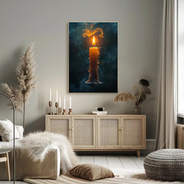 Ethereal Candlelight: Photorealistic Serenity Art Poster PosterGoat