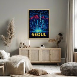 Seoul Skyline Art Poster