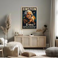 Einstein Relativity Vintage Science Wanderlust Poster