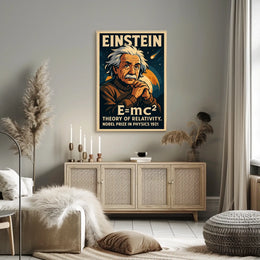 Einstein Relativity Vintage Science Wanderlust Poster