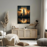 Empire State Building Skyline Art Deco Travel Poster