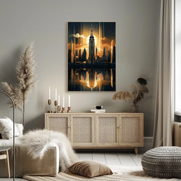 Empire State Building Skyline Art Deco Travel Poster