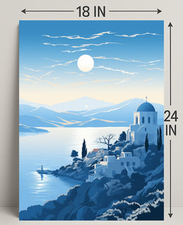 Tranquil Mediterranean Landscape Poster PosterGoat