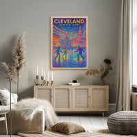 Cleveland Lakefront Glow Poster