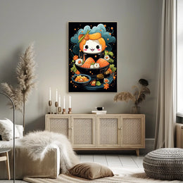 Cute Smiling Sushi Art - Abstract, Artistic, or Pop Culture Poster