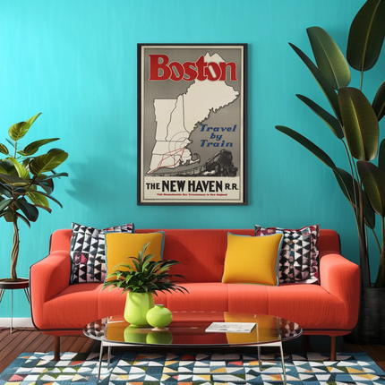 Boston Travel Poster - New Haven Railroad (1930s)