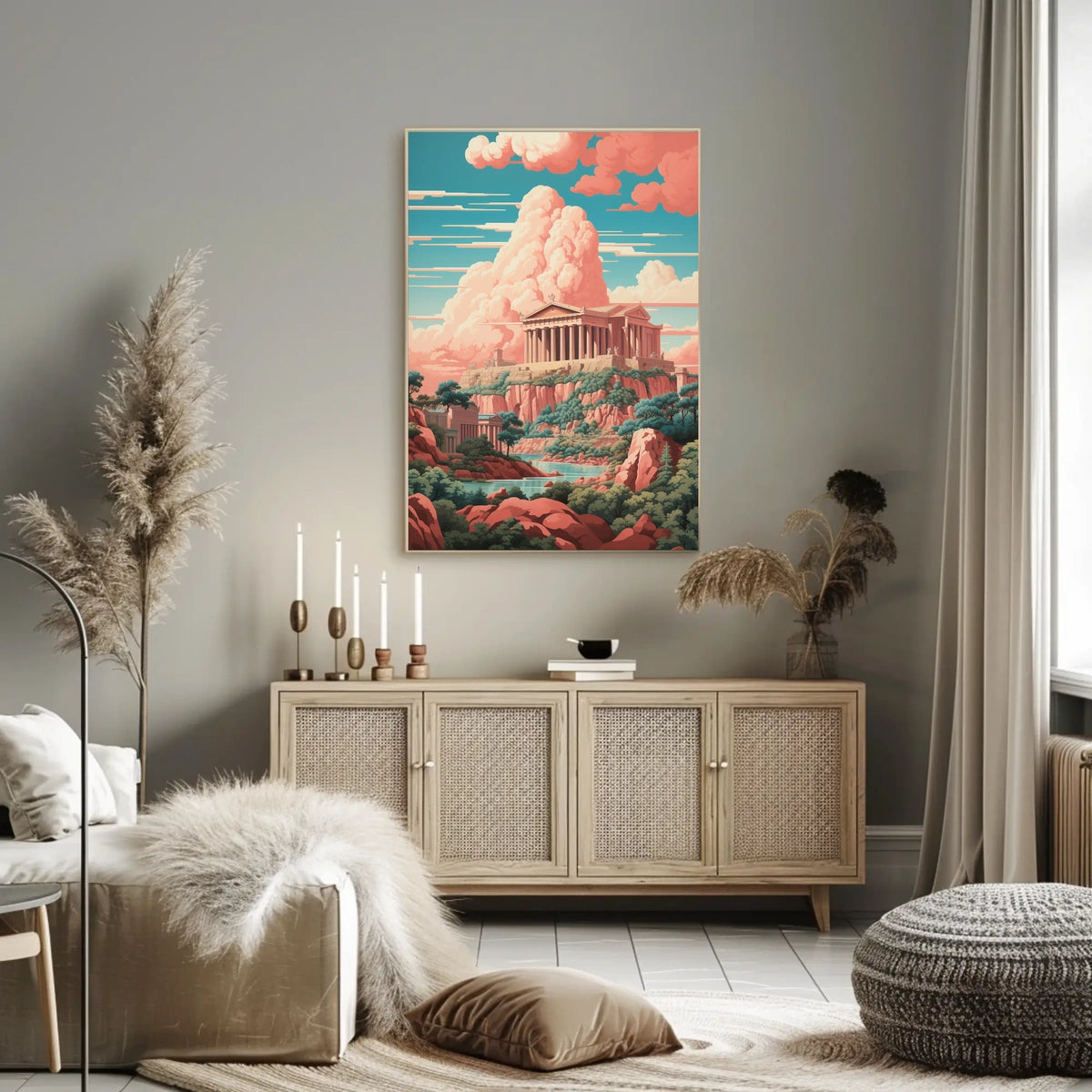 Ancient Greek Temple Surrealism Cultural or Heritage Poster