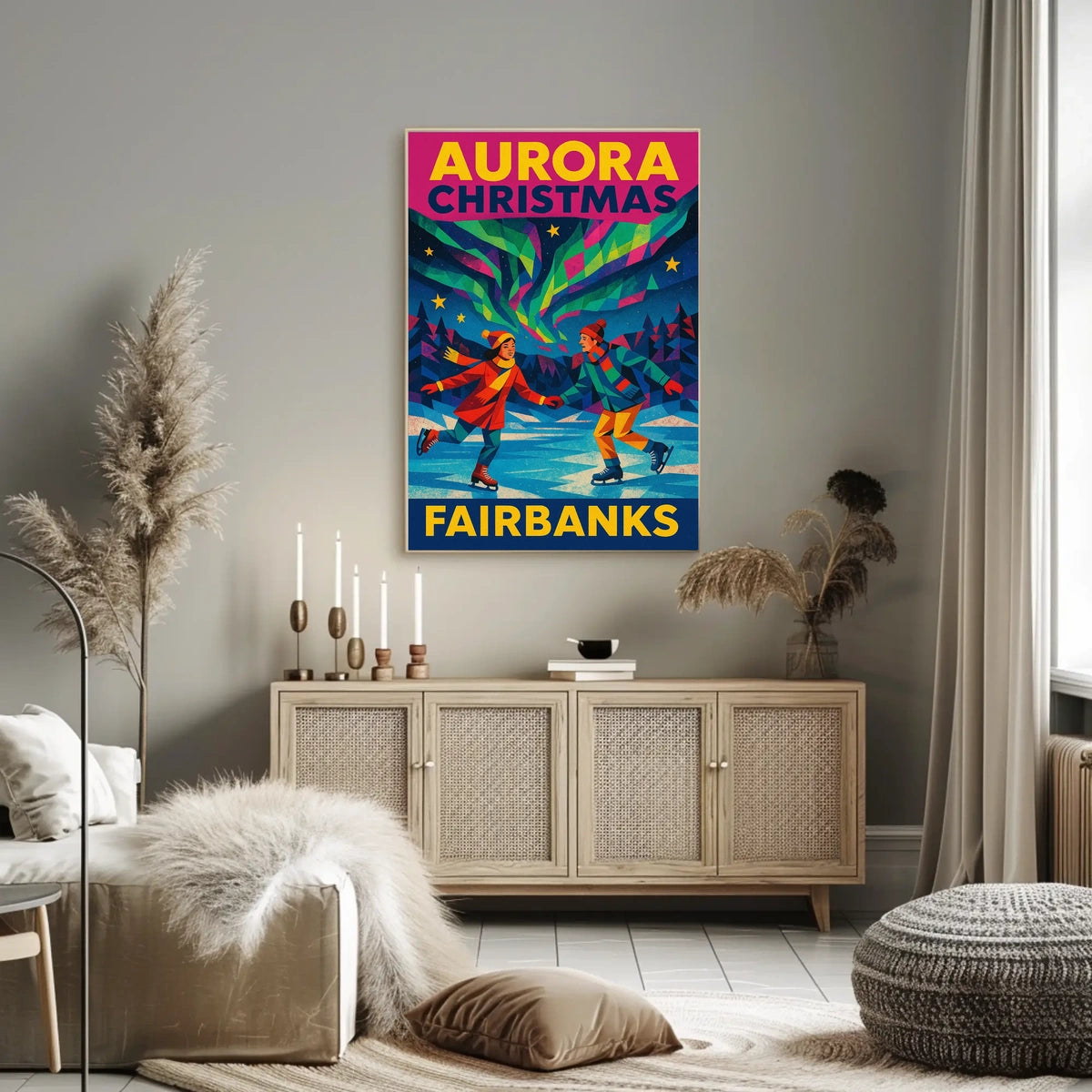 Fairbanks Aurora Christmas Poster