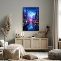 Futuristic Cityscape At Twilight Poster
