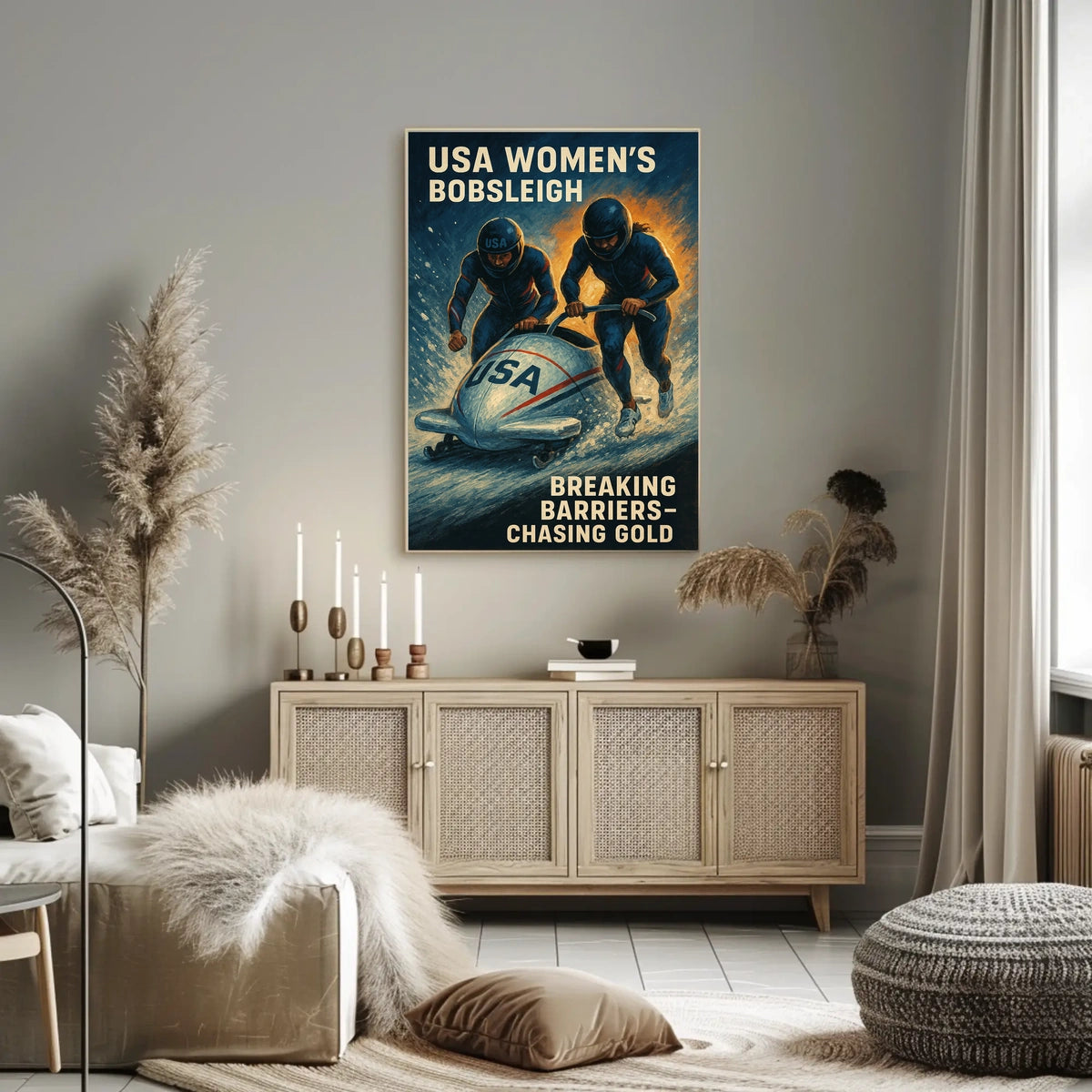USA Womens Bobsleigh Breaking Barriers Poster