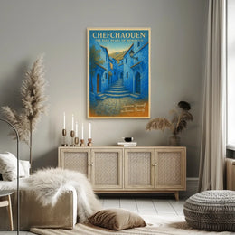Chefchaouen Blue Charm Travel Poster