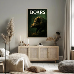 Boars Untamed and Fierce Poster PosterGoat
