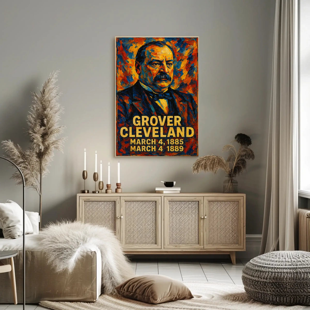 Grover Cleveland 22nd President of the United States Glitch Hop Art Poster