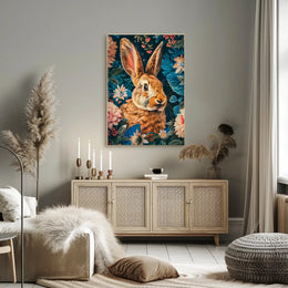 Enchanted Rabbit in Bloom Wall Art Print