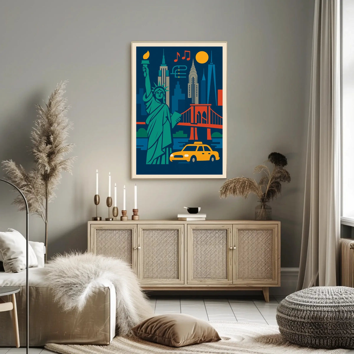 New York City Vibrant Urban Art Poster Modern Wall Art