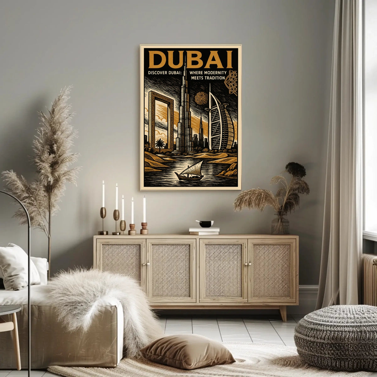 Dubai Poster Modernity Meets Tradition Wall Art For Home