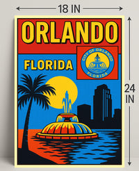 Orlando, Florida Vibrant Cityscape Poster PosterGoat