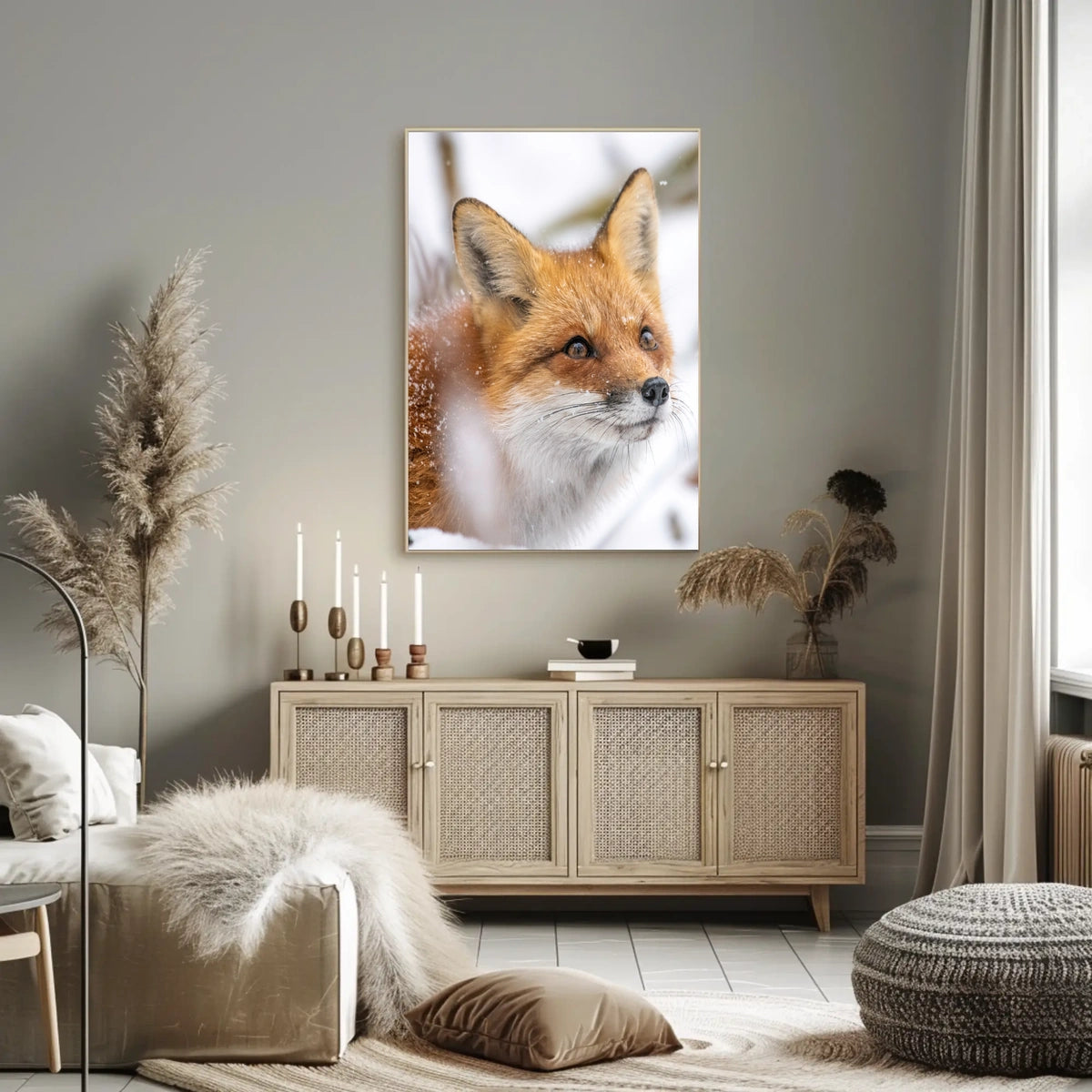 Red Fox in Winter Wonderland Animal Poster