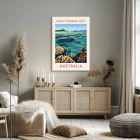 Great Barrier Reef: Vibrant Marine Life and Coral Formations Poster