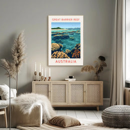 Great Barrier Reef: Vibrant Marine Life and Coral Formations Poster
