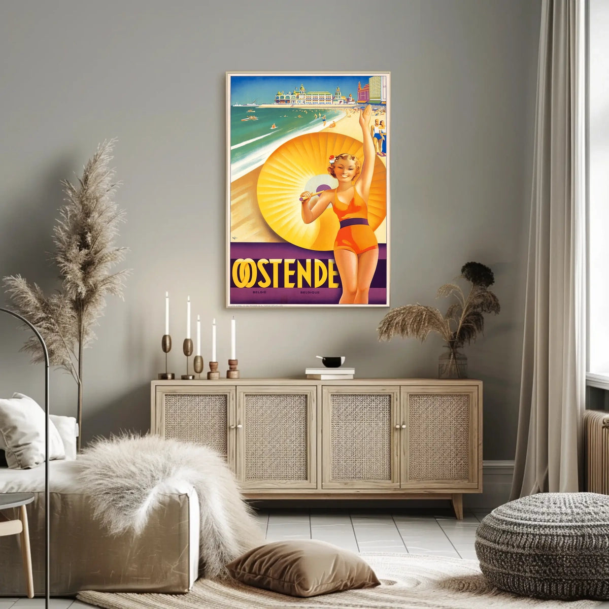 Ostende Belgian Beach Destination Poster