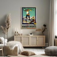 Winter Sports Adventure in Quebec Travel Poster PosterGoat
