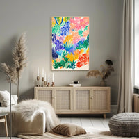 Vibrant Abstract Garden Scene Modern Art Poster
