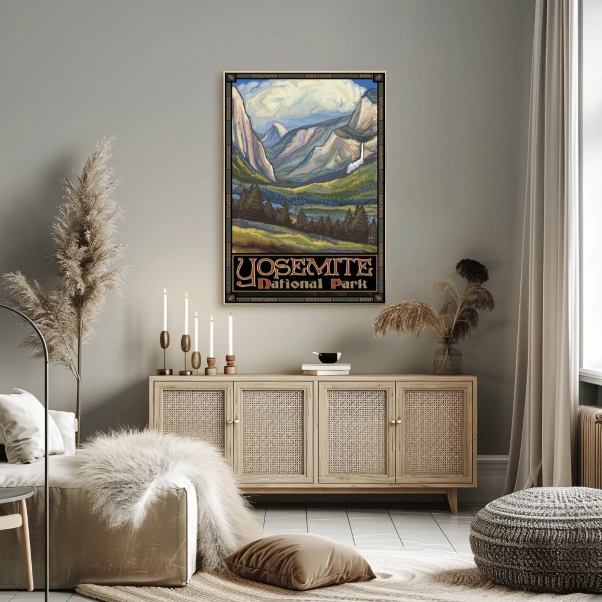 Yosemite National Park Poster Vintage Travel Print