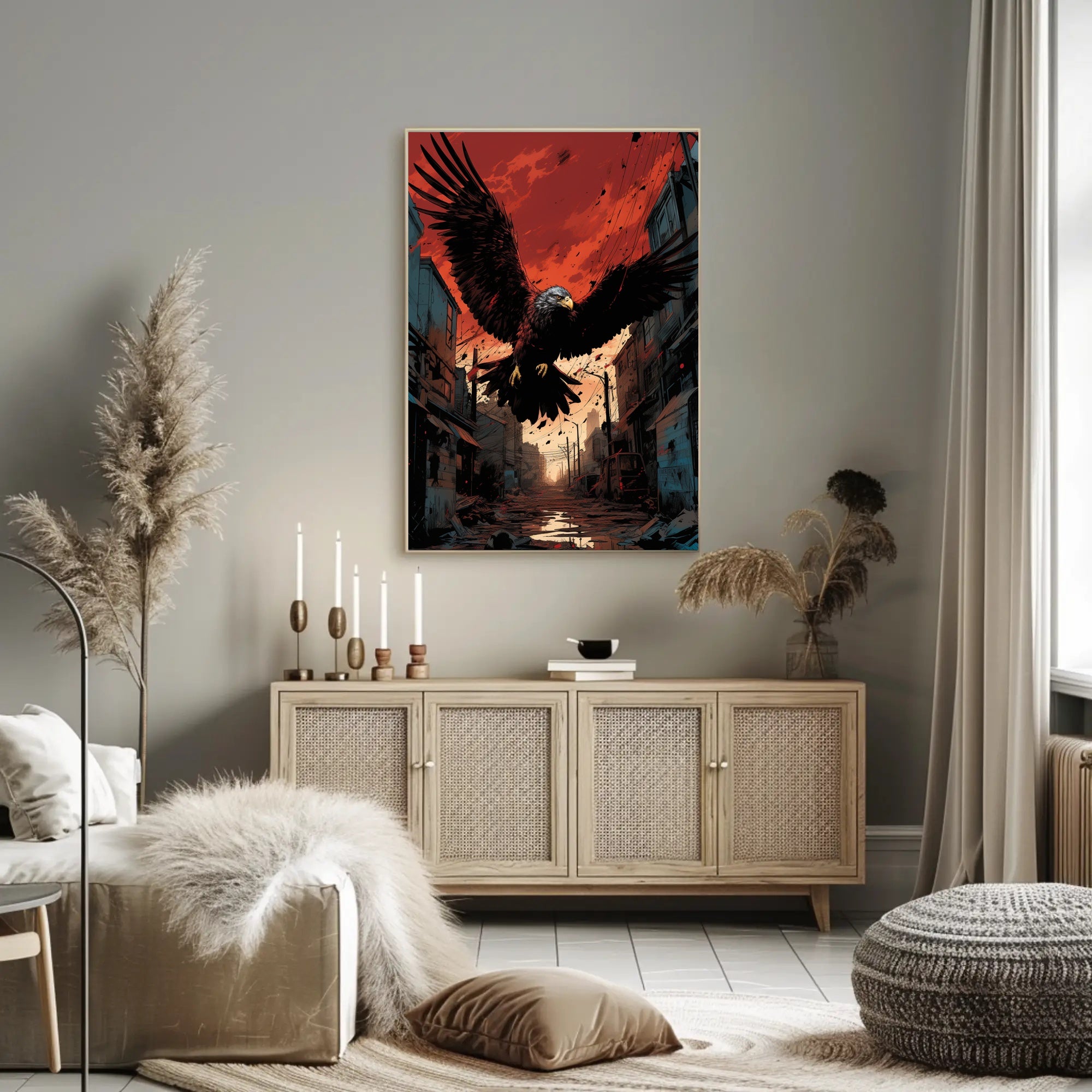 Majestic Eagle In Urban Ruins Poster PosterGoat