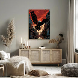 Majestic Eagle In Urban Ruins Poster PosterGoat