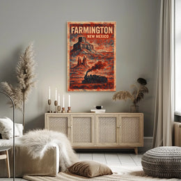 Farmington New Mexico Vintage Travel Retro Collector Poster